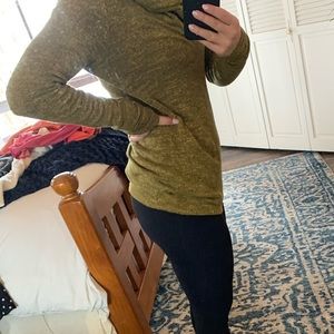 Cowl neck three dot sweater
